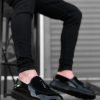 BA0005 Bağcıksız Yüksek Taban Siyah Taban Klasik Süet Detaylı Püsküllü Corcik Erkek Ayakkabı