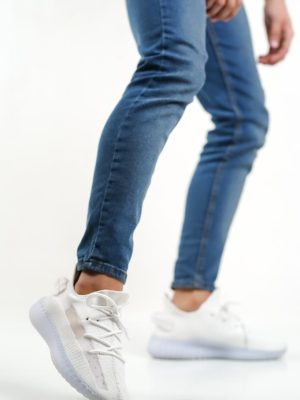 BA0591 Tarz Sneakers Ithal Beyaz Triko Rahat Taban Spor Ayakkabısı
