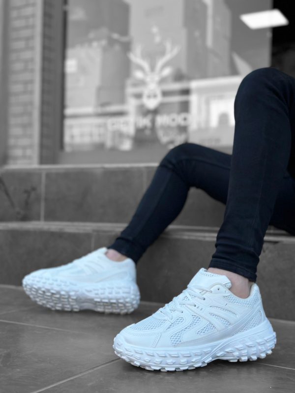 BA0592 Tarz Sneakers Ithal Beyaz Fileli Rahat Taban Spor Ayakkabısı