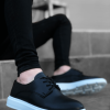 BA0003 Bağcıklı Klasik Siyah Beyaz Yüksek Taban Casual Erkek Ayakkabı