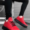BA0162 Bağcıklı Erkek Model Dikişli Yüksek Taban Kırmızı Spor Ayakkabı
