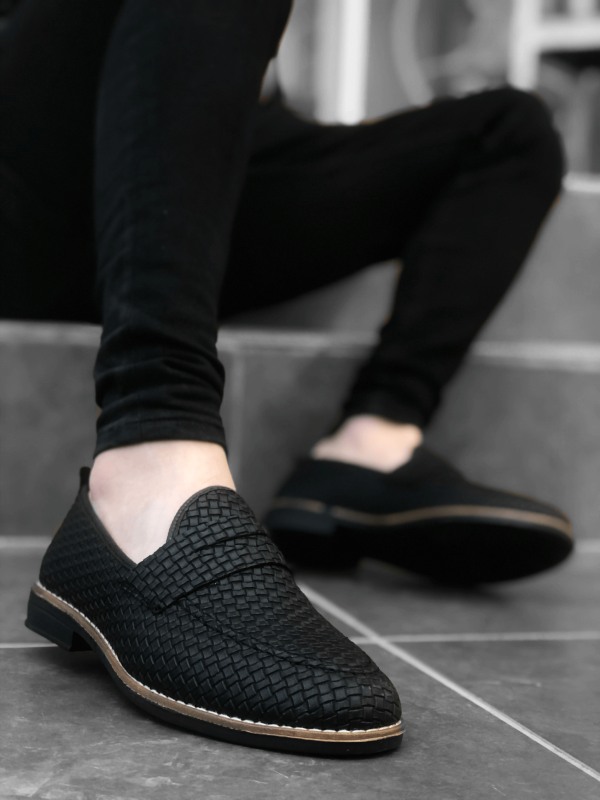 BA0009 Corcik Siyah Klasik Erkek Ayakkabısı