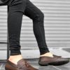 BA0306 İçi Dışı Hakiki Deri Püsküllü Kahverengi Klasik Erkek Corcik Ayakkabısı