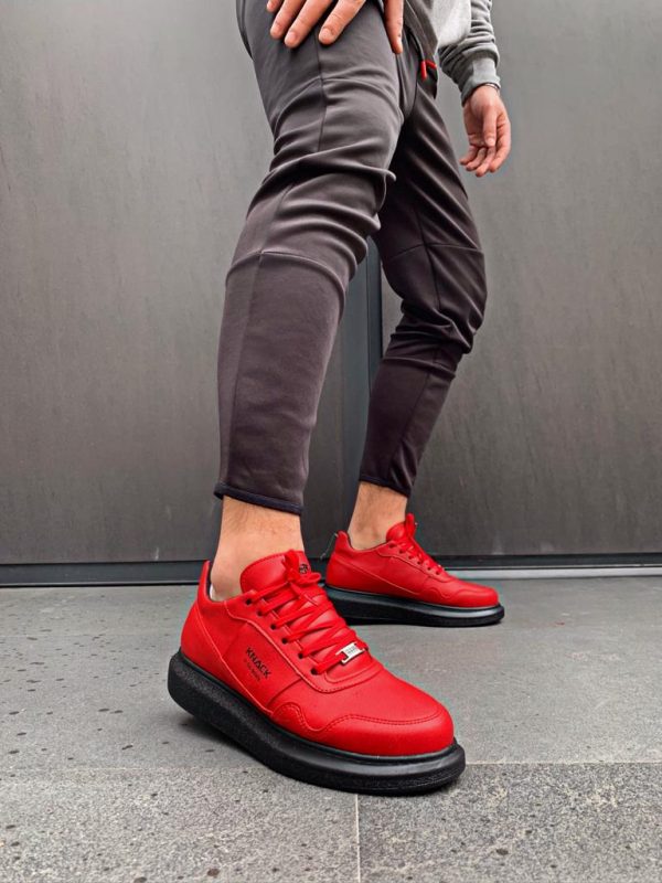 Knack Yüksek Taban Günlük Ayakkabı 040 Kırmızı (Siyah Taban)