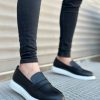 BA0316 Bağcıksız Yüksek Beyaz Taban Klasik Cilt Corcik Erkek Ayakkabı