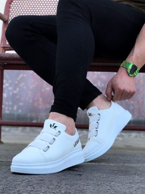 Wagoon WG029 Beyaz Kalın Taban Casual Erkek Ayakkabı
